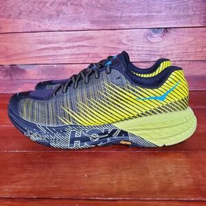 Hoka One One EVO SpeedGoat Shoes Women 9 Trail Sneakers Black Yellow Vibram